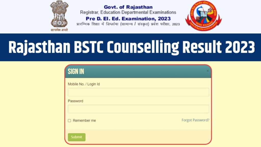 BSTC College Allotment, Counselling Result 2023: राजस्थान बीएसटीसी ...