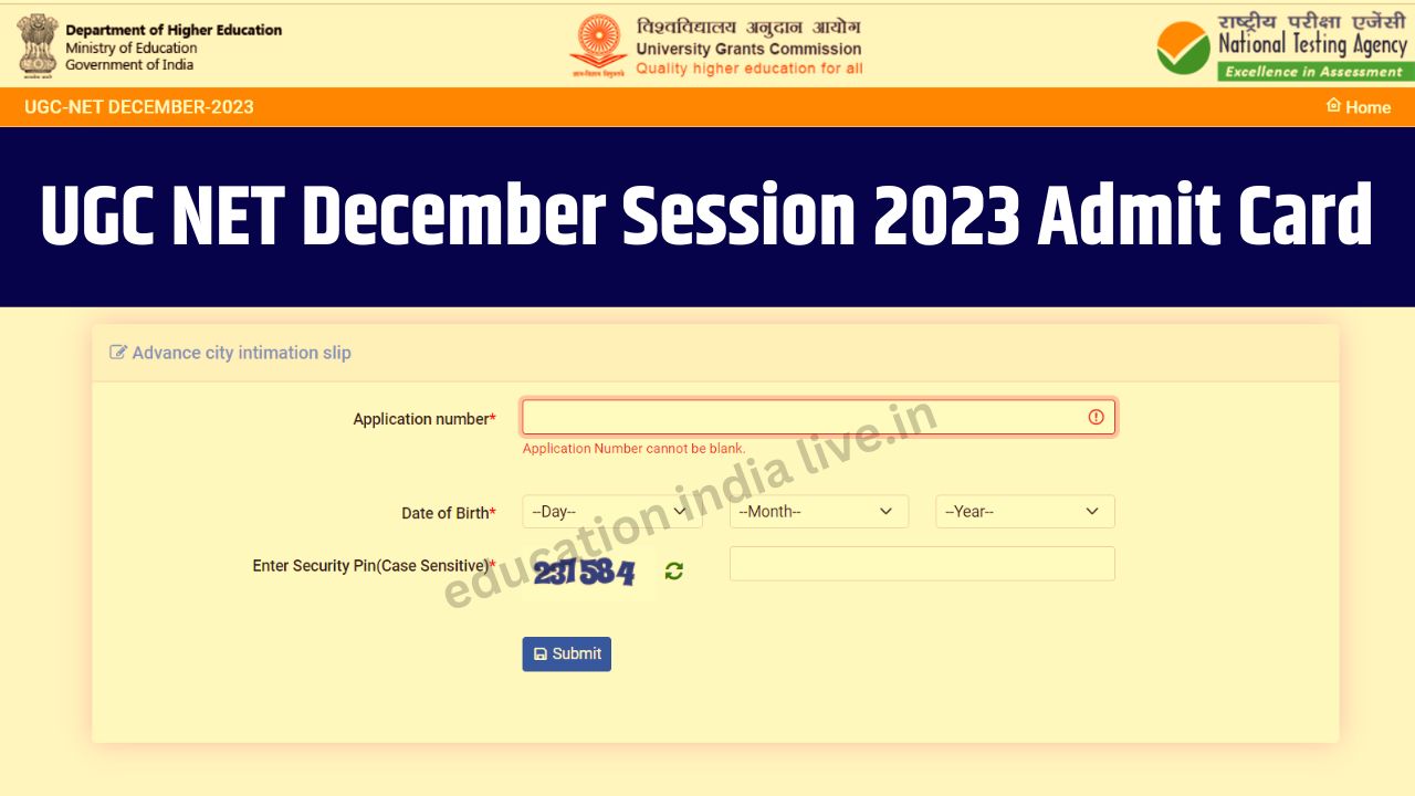 Ugc Net Admit Card December Download Link