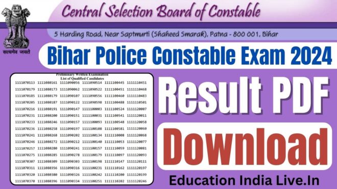 Bihar Police Constable Result 2024 PDF